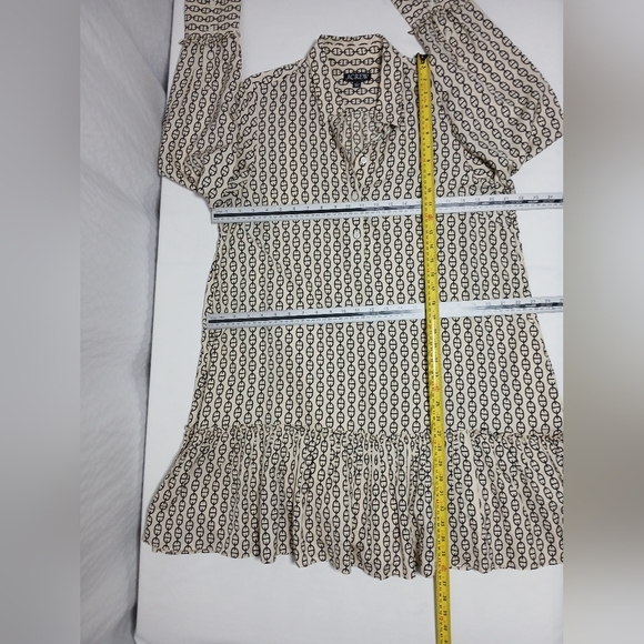 J. Crew Ameila Popover Shirt-Dress In Vintage Links Print. Size Ladies L - Picture 7 of 13